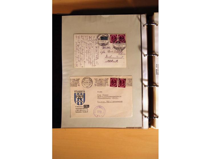 1951, POSTHORN, umfangreiche Sammlung mit einigen hundert Briefen, Karten und Paketkarten in 6 Ordnern inkl. 1 Band Ganzsache