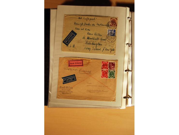 1951, POSTHORN, umfangreiche Sammlung mit einigen hundert Briefen, Karten und Paketkarten in 6 Ordnern inkl. 1 Band Ganzsache