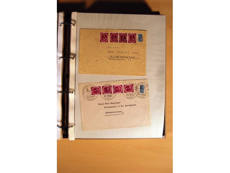 1951, POSTHORN, umfangreiche Sammlung mit einigen hundert Briefen, Karten und Paketkarten in 6 Ordnern inkl. 1 Band Ganzsache