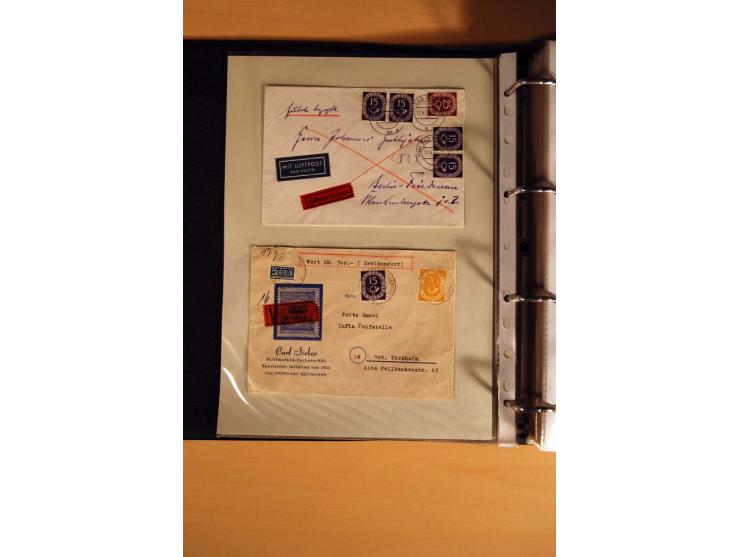 1951, POSTHORN, umfangreiche Sammlung mit einigen hundert Briefen, Karten und Paketkarten in 6 Ordnern inkl. 1 Band Ganzsache