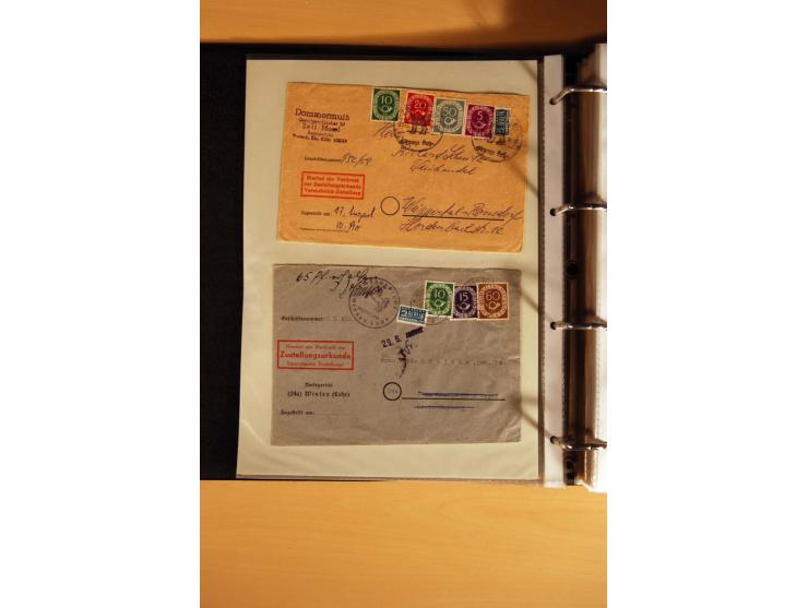 1951, POSTHORN, umfangreiche Sammlung mit einigen hundert Briefen, Karten und Paketkarten in 6 Ordnern inkl. 1 Band Ganzsache