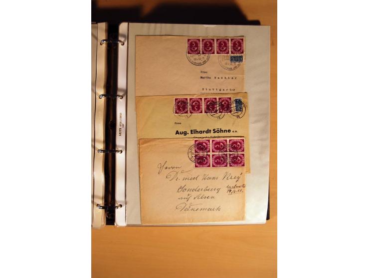 1951, POSTHORN, umfangreiche Sammlung mit einigen hundert Briefen, Karten und Paketkarten in 6 Ordnern inkl. 1 Band Ganzsache