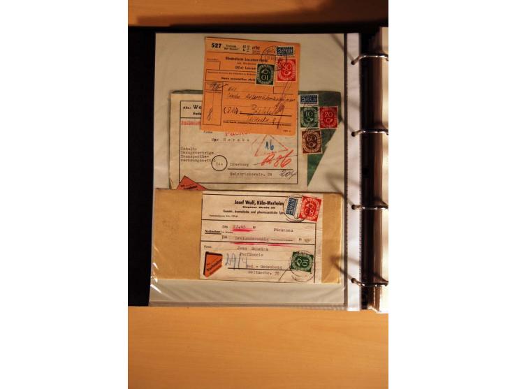1951, POSTHORN, umfangreiche Sammlung mit einigen hundert Briefen, Karten und Paketkarten in 6 Ordnern inkl. 1 Band Ganzsache
