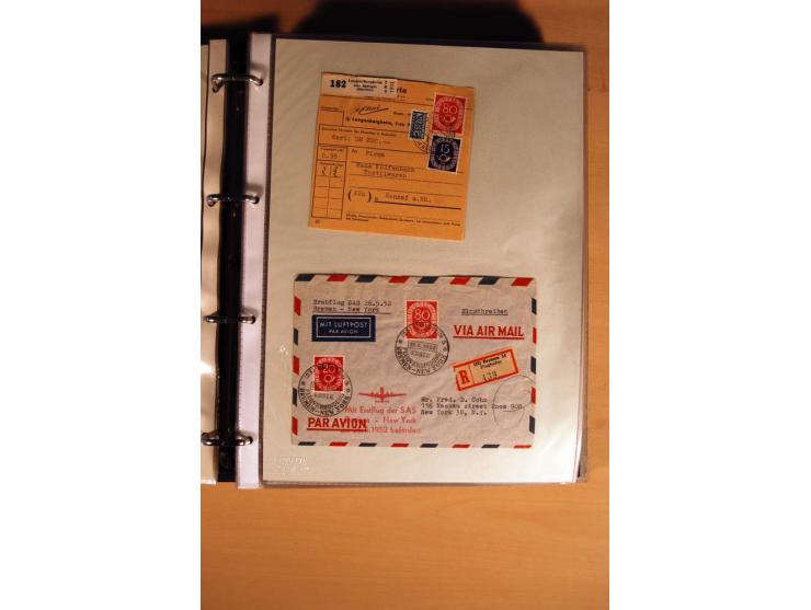1951, POSTHORN, umfangreiche Sammlung mit einigen hundert Briefen, Karten und Paketkarten in 6 Ordnern inkl. 1 Band Ganzsache