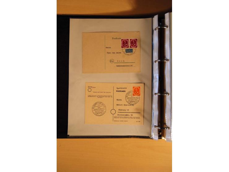1951, POSTHORN, umfangreiche Sammlung mit einigen hundert Briefen, Karten und Paketkarten in 6 Ordnern inkl. 1 Band Ganzsache
