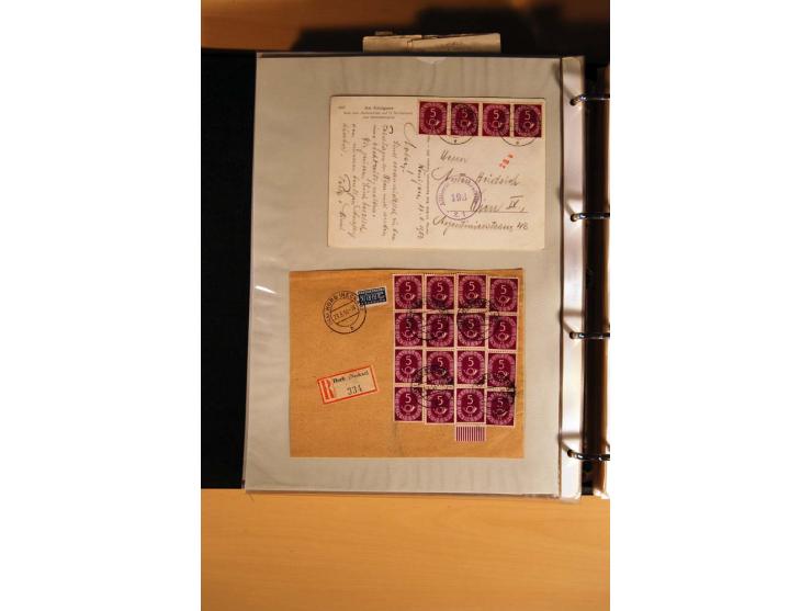 1951, POSTHORN, umfangreiche Sammlung mit einigen hundert Briefen, Karten und Paketkarten in 6 Ordnern inkl. 1 Band Ganzsache