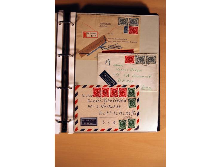 1951, POSTHORN, umfangreiche Sammlung mit einigen hundert Briefen, Karten und Paketkarten in 6 Ordnern inkl. 1 Band Ganzsache