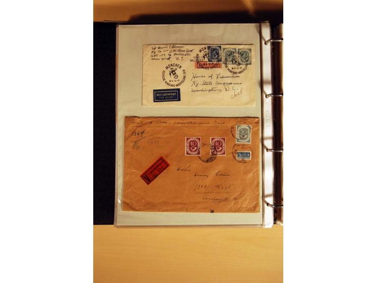 1951, POSTHORN, umfangreiche Sammlung mit einigen hundert Briefen, Karten und Paketkarten in 6 Ordnern inkl. 1 Band Ganzsache