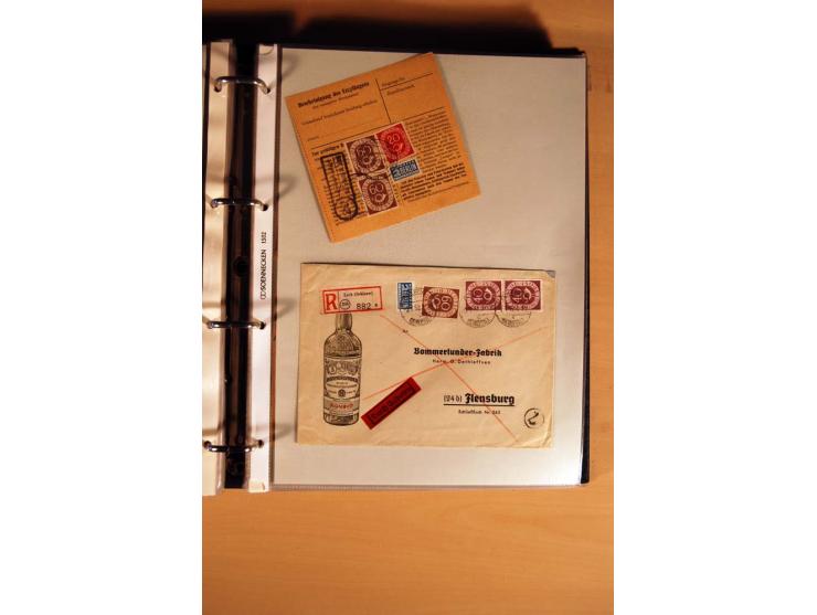 1951, POSTHORN, umfangreiche Sammlung mit einigen hundert Briefen, Karten und Paketkarten in 6 Ordnern inkl. 1 Band Ganzsache