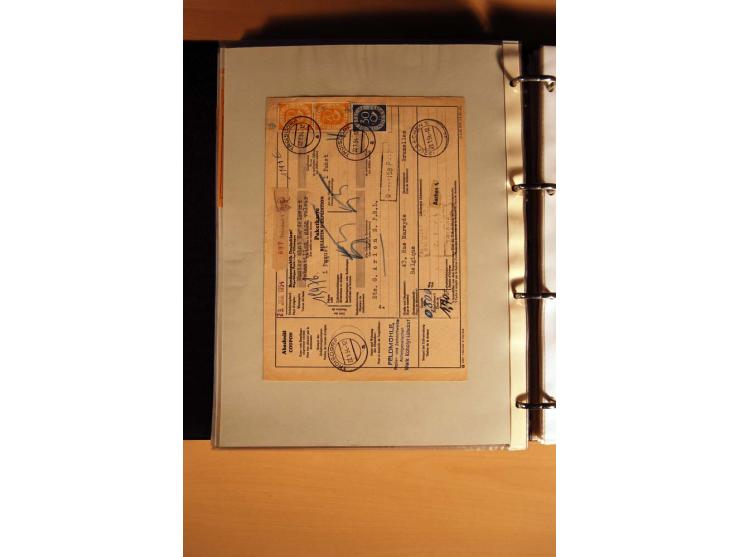 1951, POSTHORN, umfangreiche Sammlung mit einigen hundert Briefen, Karten und Paketkarten in 6 Ordnern inkl. 1 Band Ganzsache