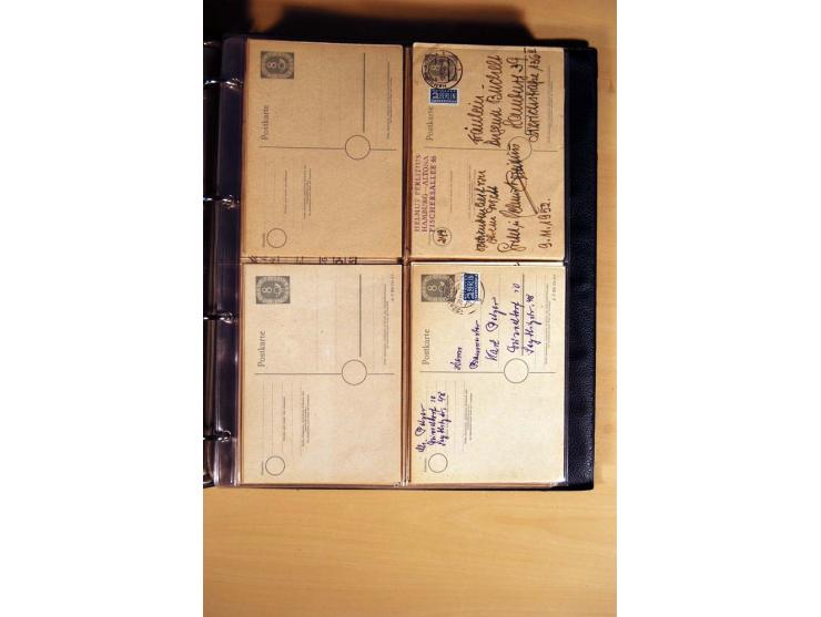 1951, POSTHORN, umfangreiche Sammlung mit einigen hundert Briefen, Karten und Paketkarten in 6 Ordnern inkl. 1 Band Ganzsache
