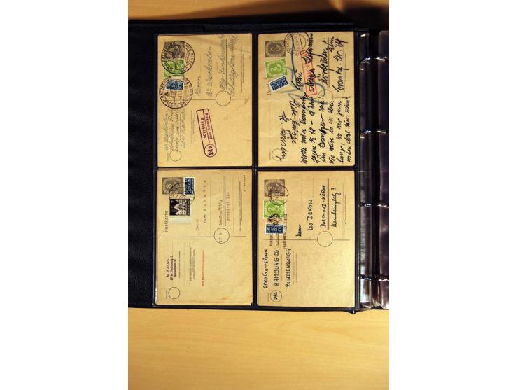 1951, POSTHORN, umfangreiche Sammlung mit einigen hundert Briefen, Karten und Paketkarten in 6 Ordnern inkl. 1 Band Ganzsache