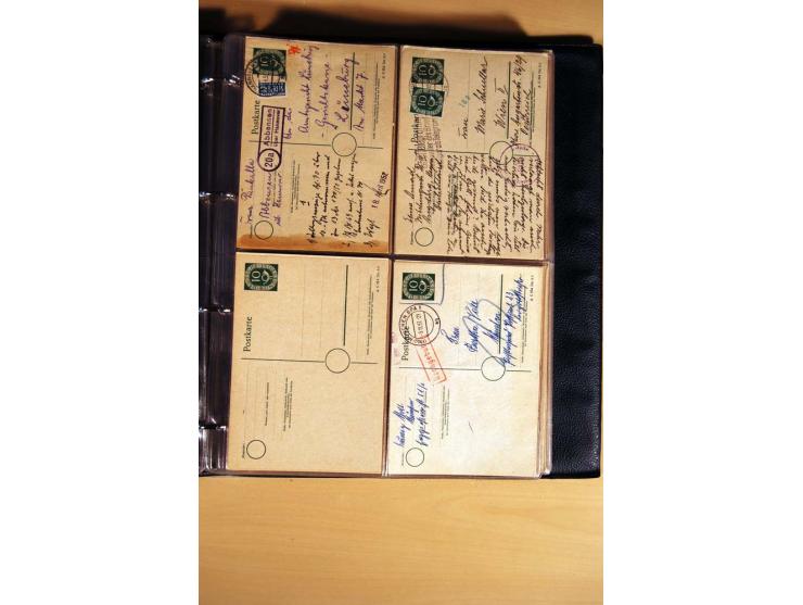1951, POSTHORN, umfangreiche Sammlung mit einigen hundert Briefen, Karten und Paketkarten in 6 Ordnern inkl. 1 Band Ganzsache