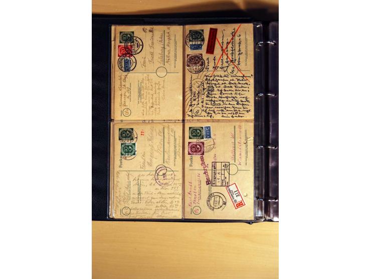 1951, POSTHORN, umfangreiche Sammlung mit einigen hundert Briefen, Karten und Paketkarten in 6 Ordnern inkl. 1 Band Ganzsache