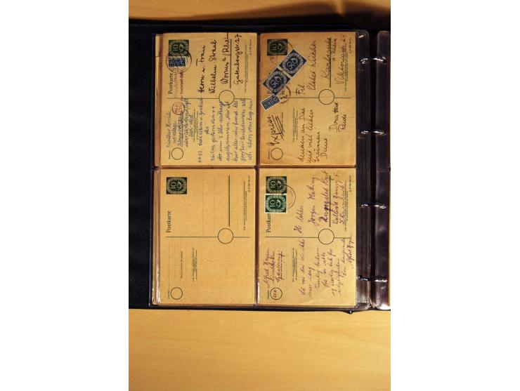 1951, POSTHORN, umfangreiche Sammlung mit einigen hundert Briefen, Karten und Paketkarten in 6 Ordnern inkl. 1 Band Ganzsache