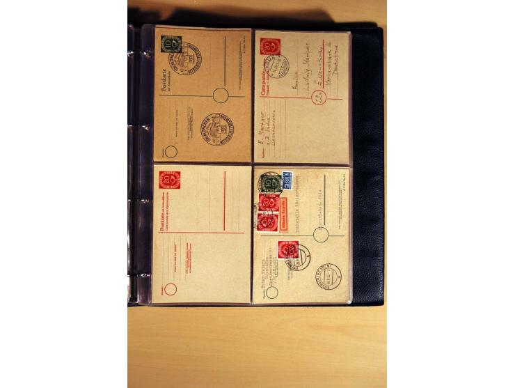 1951, POSTHORN, umfangreiche Sammlung mit einigen hundert Briefen, Karten und Paketkarten in 6 Ordnern inkl. 1 Band Ganzsache