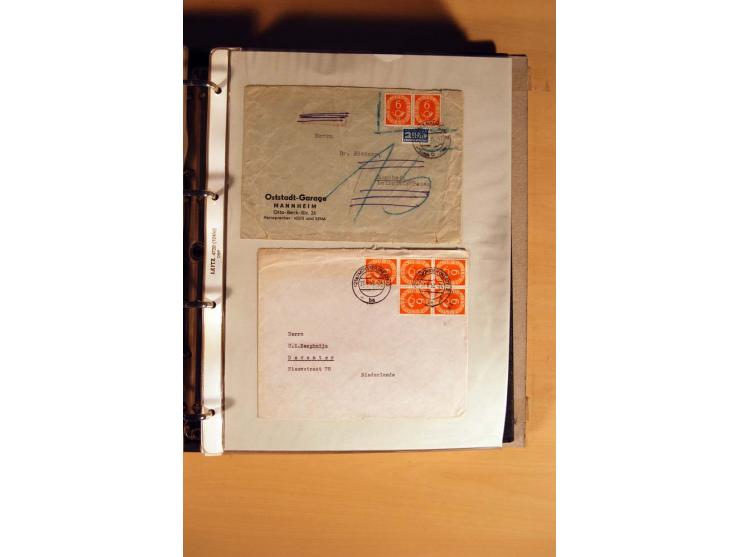 1951, POSTHORN, umfangreiche Sammlung mit einigen hundert Briefen, Karten und Paketkarten in 6 Ordnern inkl. 1 Band Ganzsache