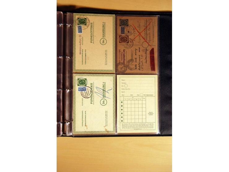 1951, POSTHORN, umfangreiche Sammlung mit einigen hundert Briefen, Karten und Paketkarten in 6 Ordnern inkl. 1 Band Ganzsache