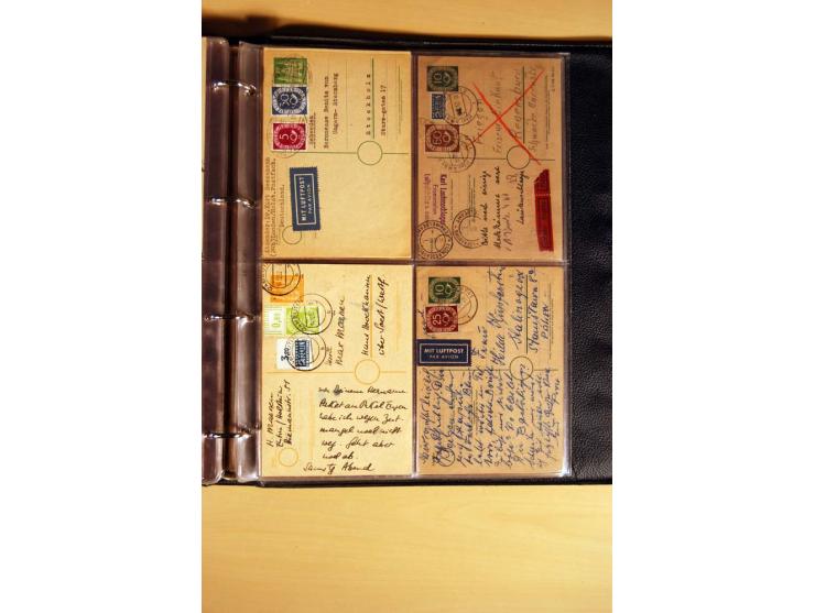 1951, POSTHORN, umfangreiche Sammlung mit einigen hundert Briefen, Karten und Paketkarten in 6 Ordnern inkl. 1 Band Ganzsache