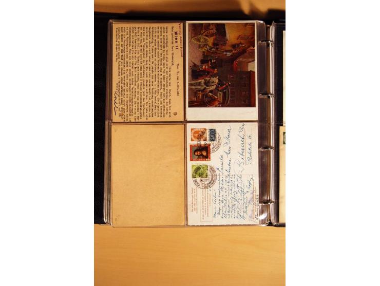 1951, POSTHORN, umfangreiche Sammlung mit einigen hundert Briefen, Karten und Paketkarten in 6 Ordnern inkl. 1 Band Ganzsache