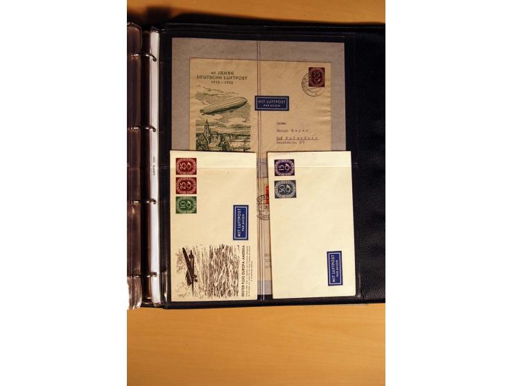 1951, POSTHORN, umfangreiche Sammlung mit einigen hundert Briefen, Karten und Paketkarten in 6 Ordnern inkl. 1 Band Ganzsache