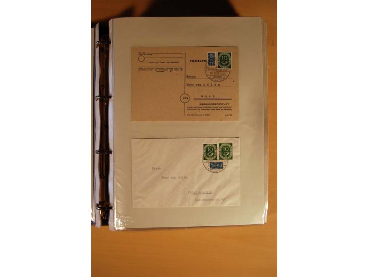 1951, POSTHORN, umfangreiche Sammlung mit einigen hundert Briefen, Karten und Paketkarten in 6 Ordnern inkl. 1 Band Ganzsache