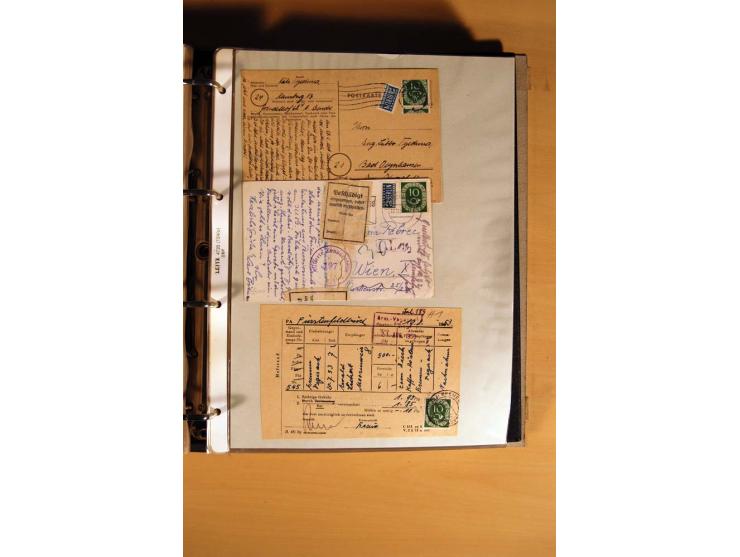 1951, POSTHORN, umfangreiche Sammlung mit einigen hundert Briefen, Karten und Paketkarten in 6 Ordnern inkl. 1 Band Ganzsache