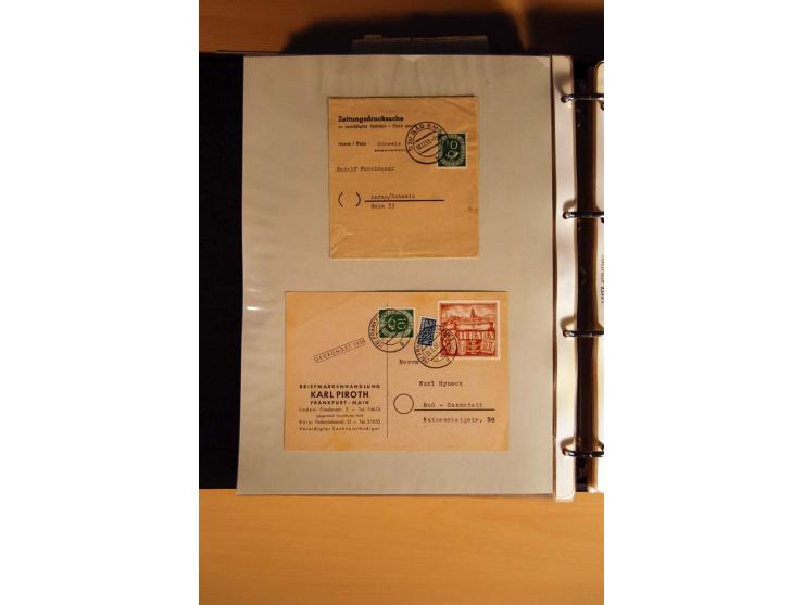 1951, POSTHORN, umfangreiche Sammlung mit einigen hundert Briefen, Karten und Paketkarten in 6 Ordnern inkl. 1 Band Ganzsache