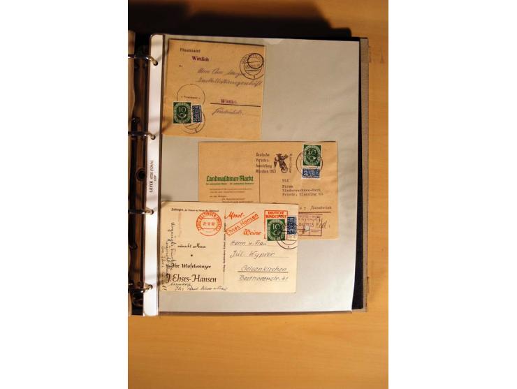 1951, POSTHORN, umfangreiche Sammlung mit einigen hundert Briefen, Karten und Paketkarten in 6 Ordnern inkl. 1 Band Ganzsache