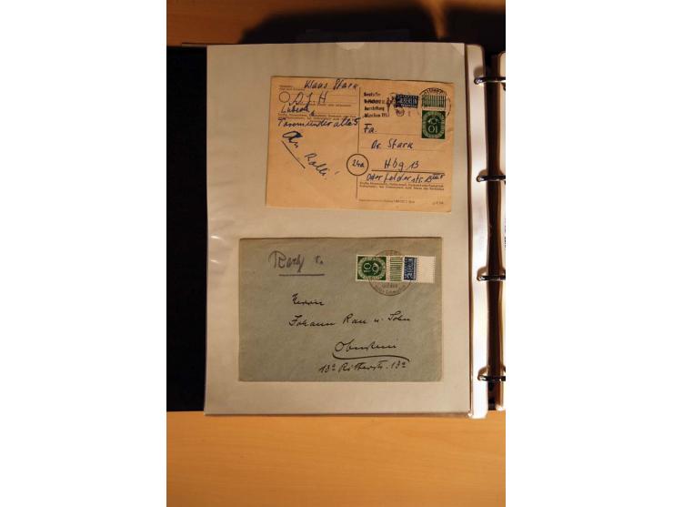 1951, POSTHORN, umfangreiche Sammlung mit einigen hundert Briefen, Karten und Paketkarten in 6 Ordnern inkl. 1 Band Ganzsache