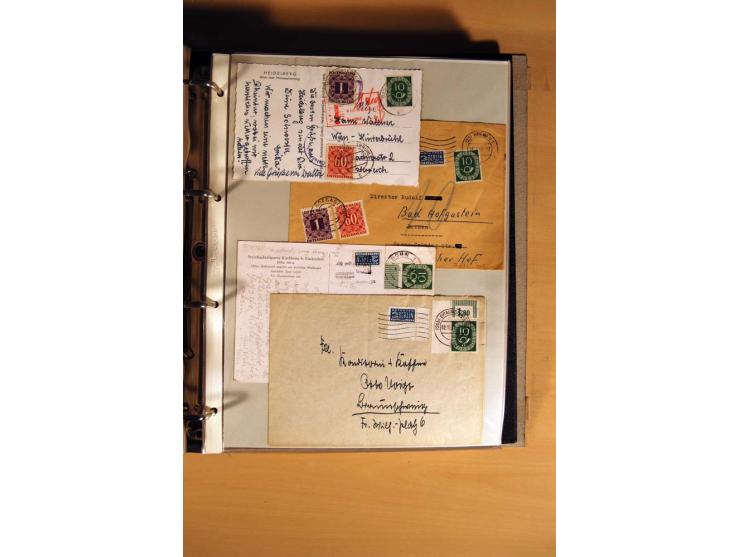 1951, POSTHORN, umfangreiche Sammlung mit einigen hundert Briefen, Karten und Paketkarten in 6 Ordnern inkl. 1 Band Ganzsache