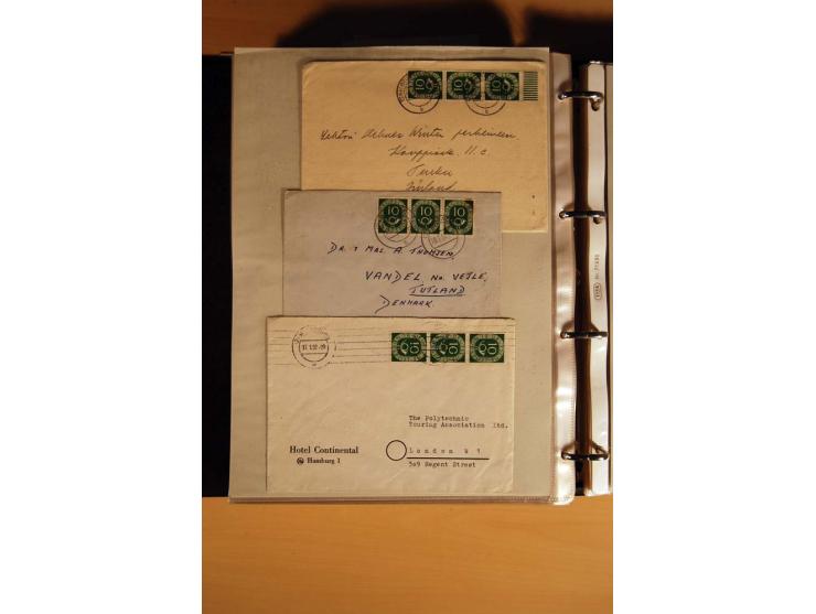 1951, POSTHORN, umfangreiche Sammlung mit einigen hundert Briefen, Karten und Paketkarten in 6 Ordnern inkl. 1 Band Ganzsache