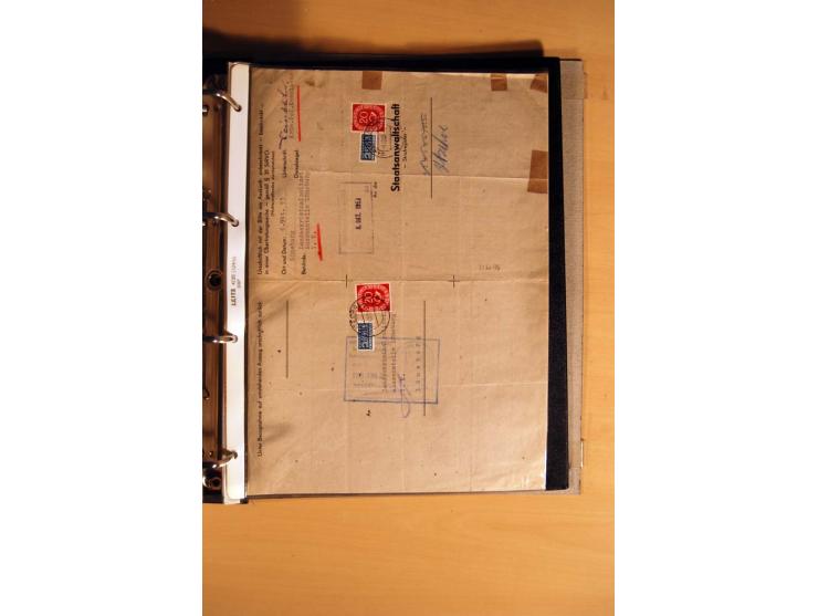 1951, POSTHORN, umfangreiche Sammlung mit einigen hundert Briefen, Karten und Paketkarten in 6 Ordnern inkl. 1 Band Ganzsache
