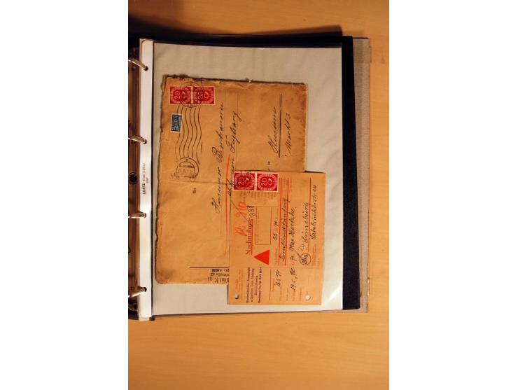 1951, POSTHORN, umfangreiche Sammlung mit einigen hundert Briefen, Karten und Paketkarten in 6 Ordnern inkl. 1 Band Ganzsache