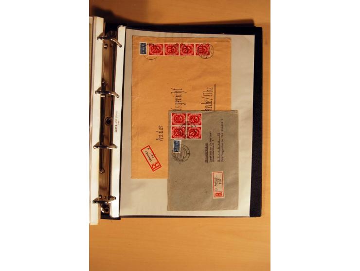 1951, POSTHORN, umfangreiche Sammlung mit einigen hundert Briefen, Karten und Paketkarten in 6 Ordnern inkl. 1 Band Ganzsache