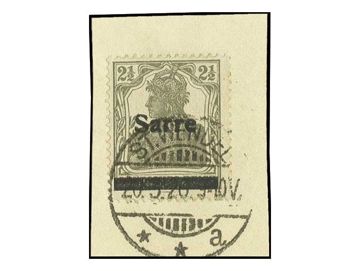 2½ Pfg., sauber gestempelt "ST. WENDEL 20.3.20" auf Briefstück, Kabinett, u.a. doppelt sign. Burger BPP mit Fotoattest (Mi. 1