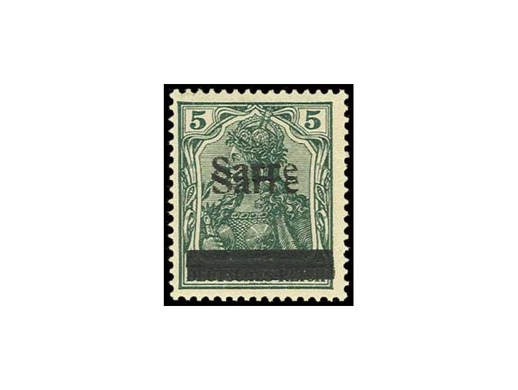 5 Pfg. mit doppeltem Aufdruck, ungebraucht, Pracht, sign. J. Böcking (Mi. 1.000,-)
