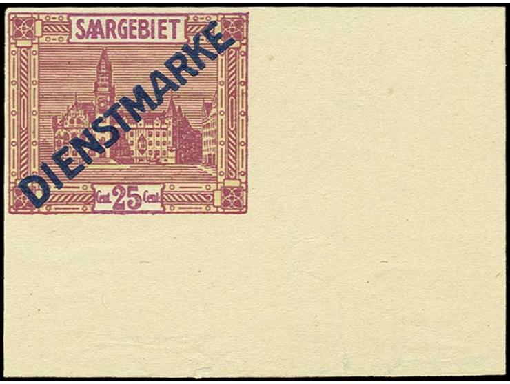 1923, 25 C. mit Aufdruck in Type II, ungezähnte rechte untere Bogenecke, postfrisch, im Rand etwas knittrig, Bleistiftsignatu