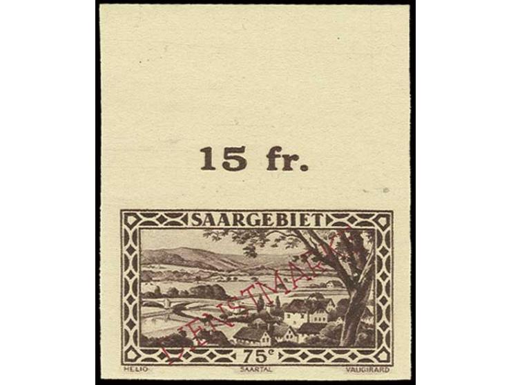 75 C., ungezähntes Oberrandstück, postfrisch, Pracht