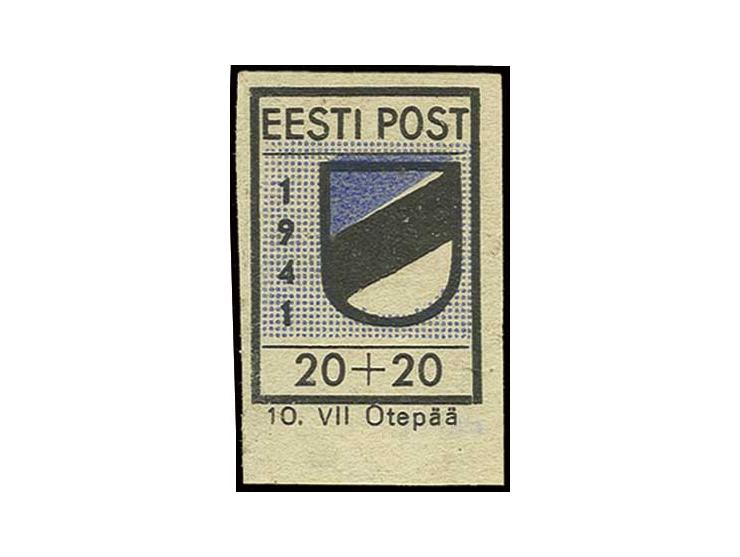 geschnitten: 20 K., ungezähntes Unterrandstück aus der 5. Druckperiode, der sog. 2. Auflage, postfrisch, Kabinett, sign. Eich