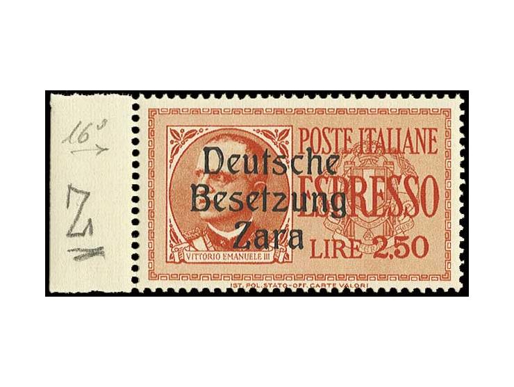 Eilmarke 2,50 L., dabei "Z" in Fremdtype, postfrisches linkes Randstück, Kabinett, Fotoattest Brunel BPP (Mi. 800,-)