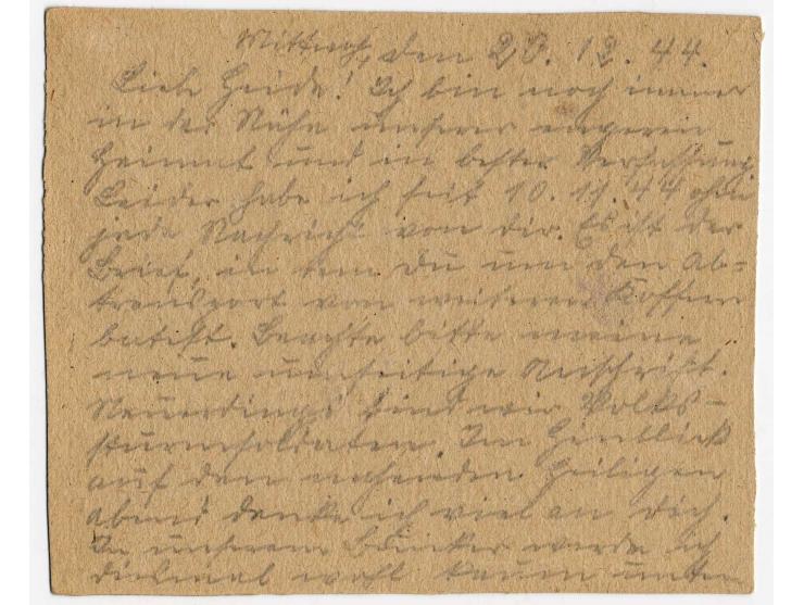 VOLKSSTURM: Feldpostkarte mit Briefstempel "VOLKSSTURM WESTMARK SAARLAUTERN" von "ILLINGEN (SAAR) 21.12.44" mit vollständigem