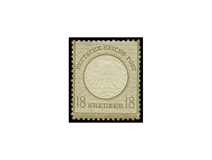 18 Kr. ockerbraun in frischer Farbe mit guter Prägung, postfrisch, bis auf zwei leicht verkürzte Zähne üblich gezähnt, Fotoat