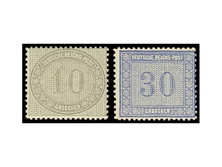 INNENDIENSTMARKEN: 10 Gr. gelbgrau und 30 Gr. ultramarin, postfrisch, Pracht (Mi. 460,-)