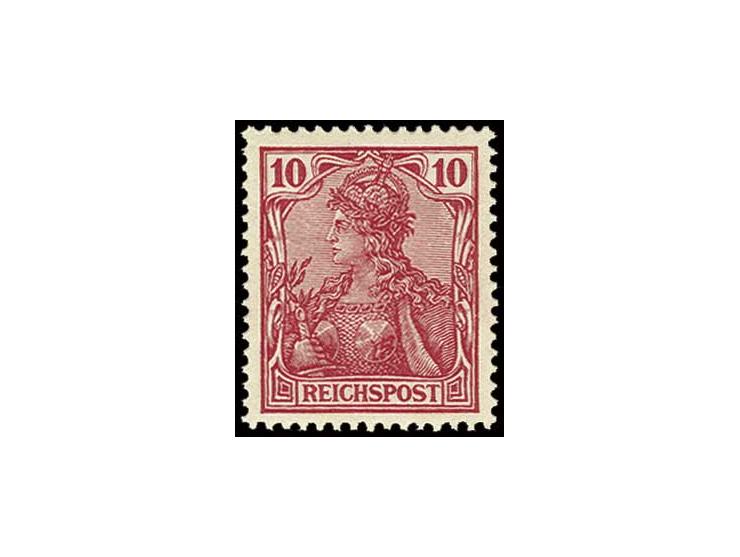 10 Pfg. dunkelrotkarmin, farbfrisch und sehr gut gezähnt, tadellos postfrisch und unsigniert, eine sehr seltene Marke, Fotoat