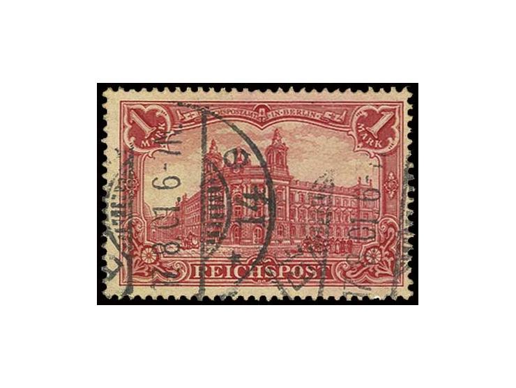 1 M. rot mit Plattenfehler "verlängerte Fahrspur", farbfrisch und gut gezähnt, gestempelt "BERLIN 17.8.01", Pracht, Fotoattes