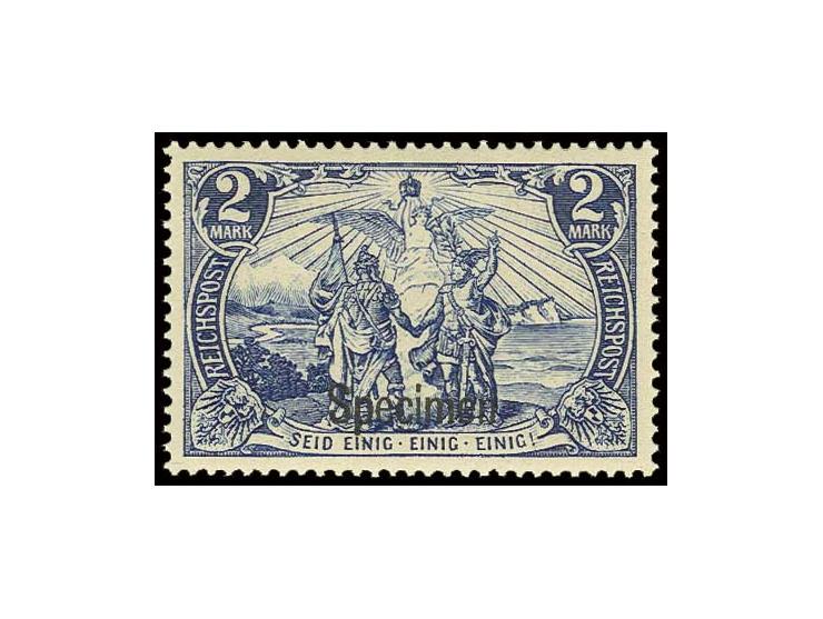 2 M. mit Aufdruck "Specimen", postfrisch, Kabinett (Mi. 1200,-)