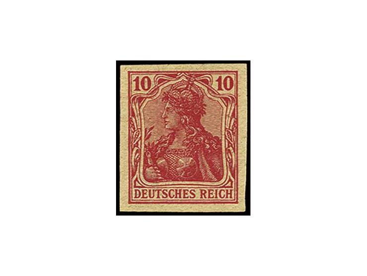 1915/19, Kriegsdrucke: 5 und 10 Pfg., ungezähnte Andrucke auf gelblichem Papier, ungummiert, Kabinett (Mi. 300,-)