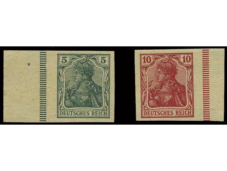 5 und 10 Pfg., beide vom Bogenrand, Pracht, sign. Georg Bühler (Mi. 300,-)