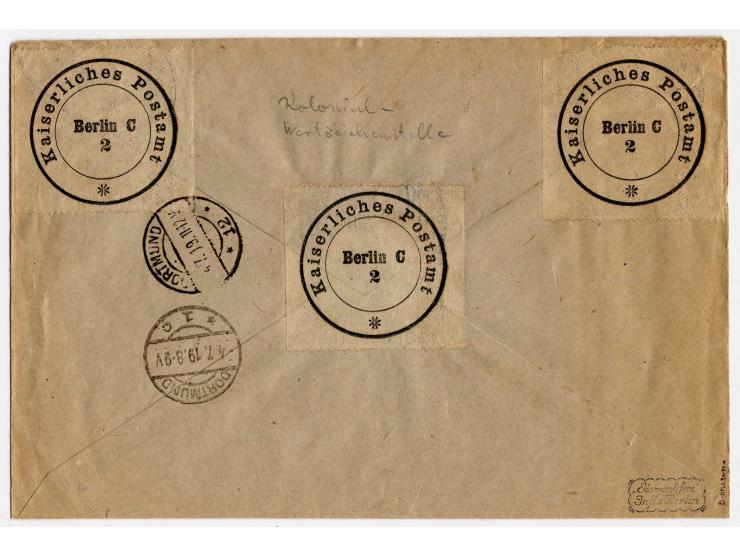 1918, Germania 35 Pfg. rötlichbraun auf portogerechtem R-Brief von "BERLIN 3.7.19" nach Dortmund mit Ank.-Stempel, bis auf le